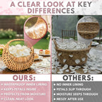 Small Wicker Flower Girl Baskets (Set of 2) - Mini Rattan Baskets with Handles & Liner