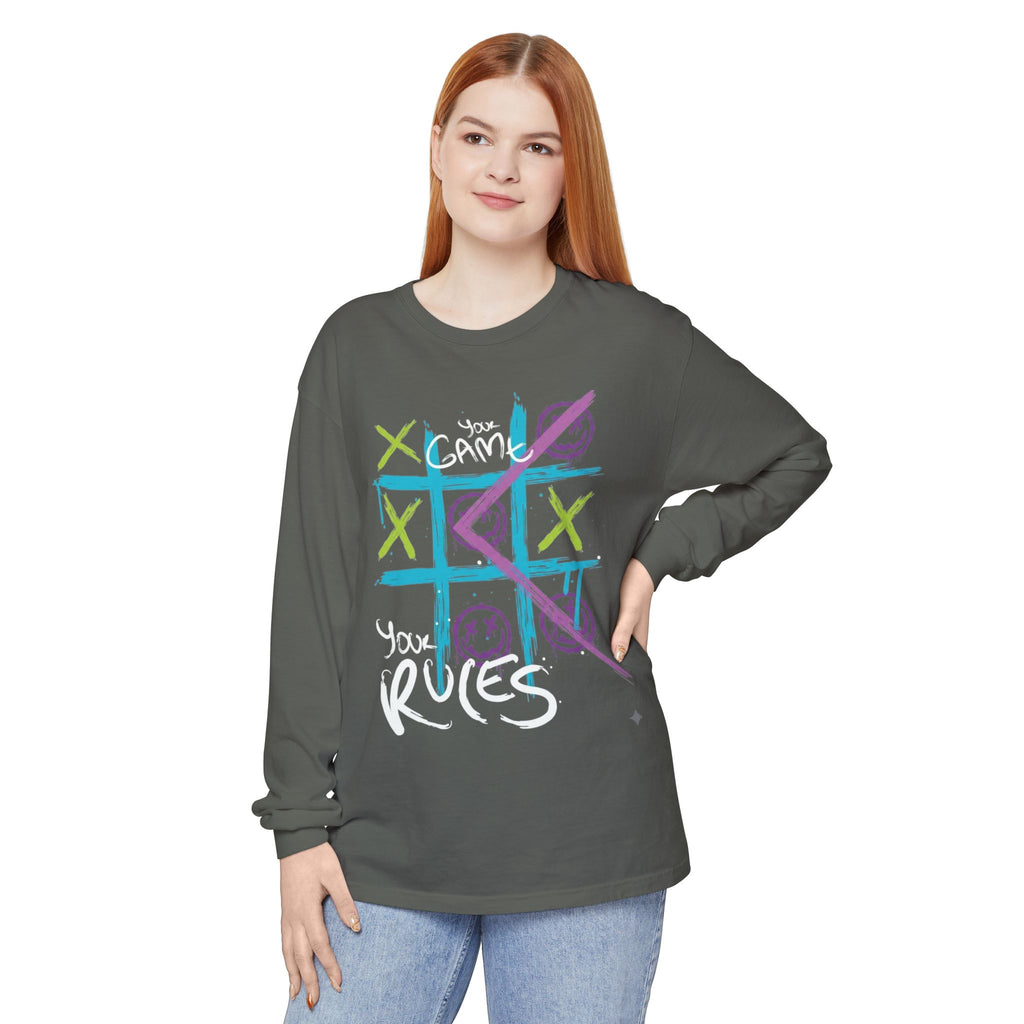 Game Over Graphic Sweatshirt for Women – Trendy Streetwear Casual Long Sleeve Shirt