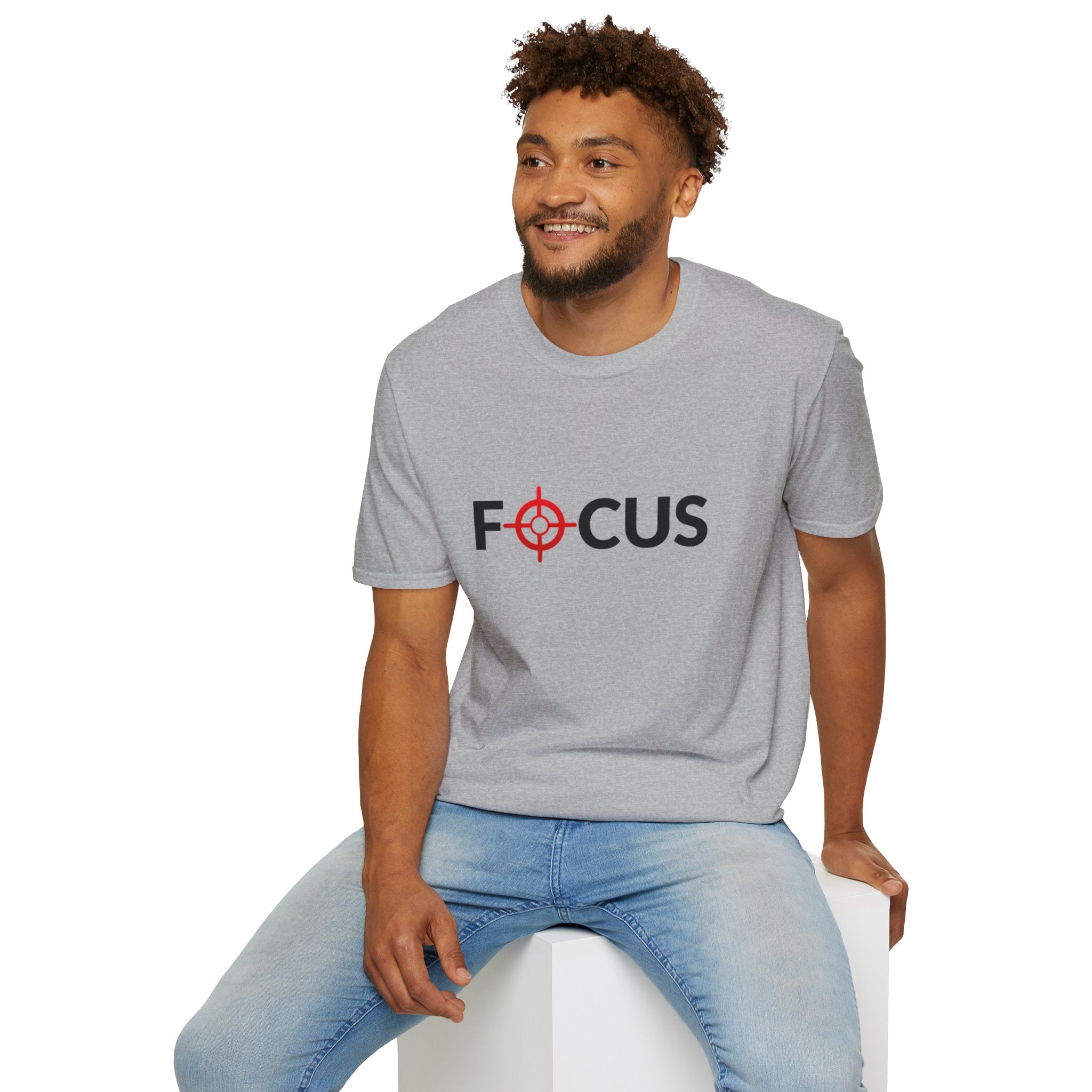 Focus Target Graphic T-Shirt - FOCUS with Red Crosshair Motivational Tee