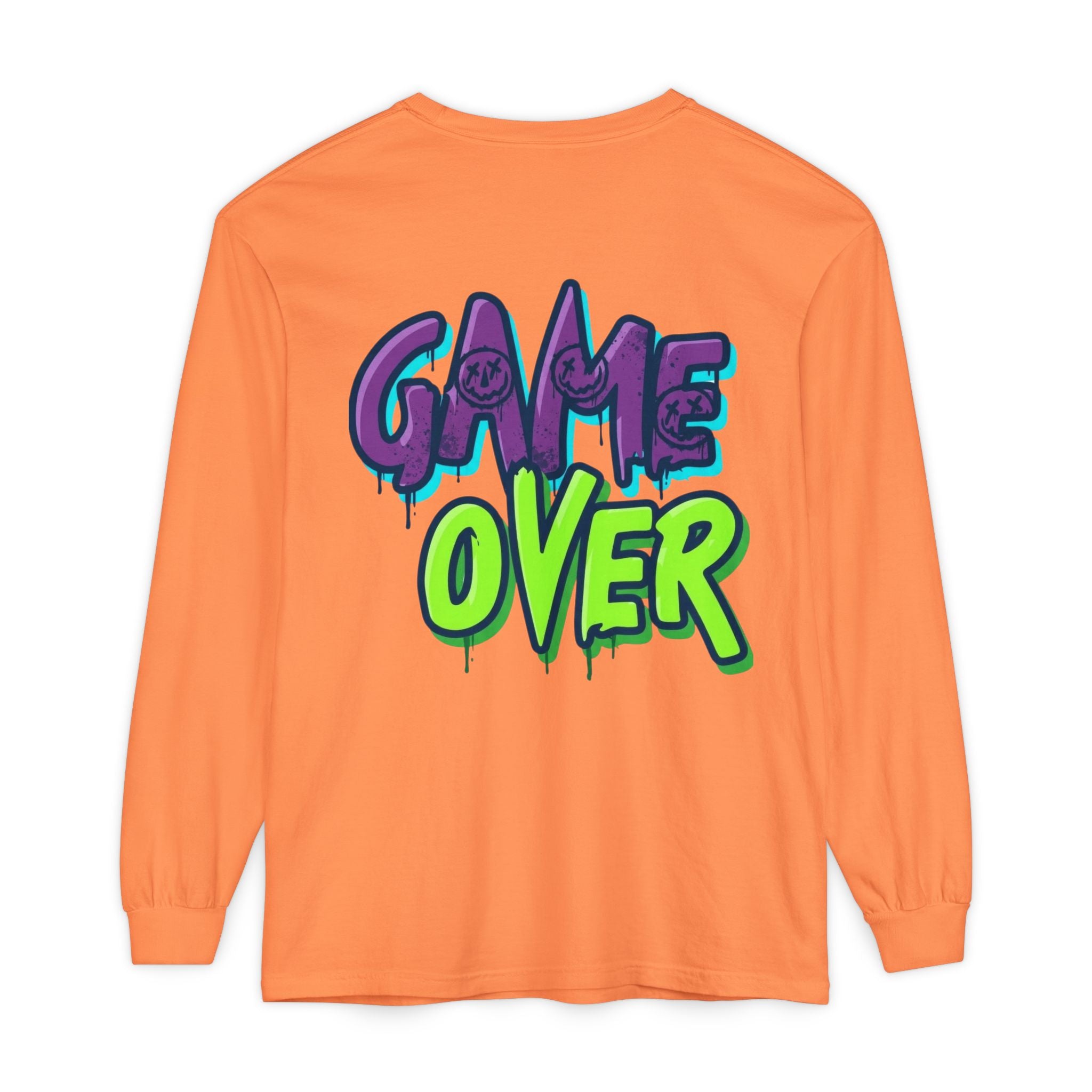 Game Over Graphic Sweatshirt for Women – Trendy Streetwear Casual Long Sleeve Shirt