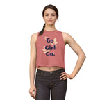 Go Girl Go Motivation Women's Crop Top - Inspirational Graphic Sleeveless Flowy Tank