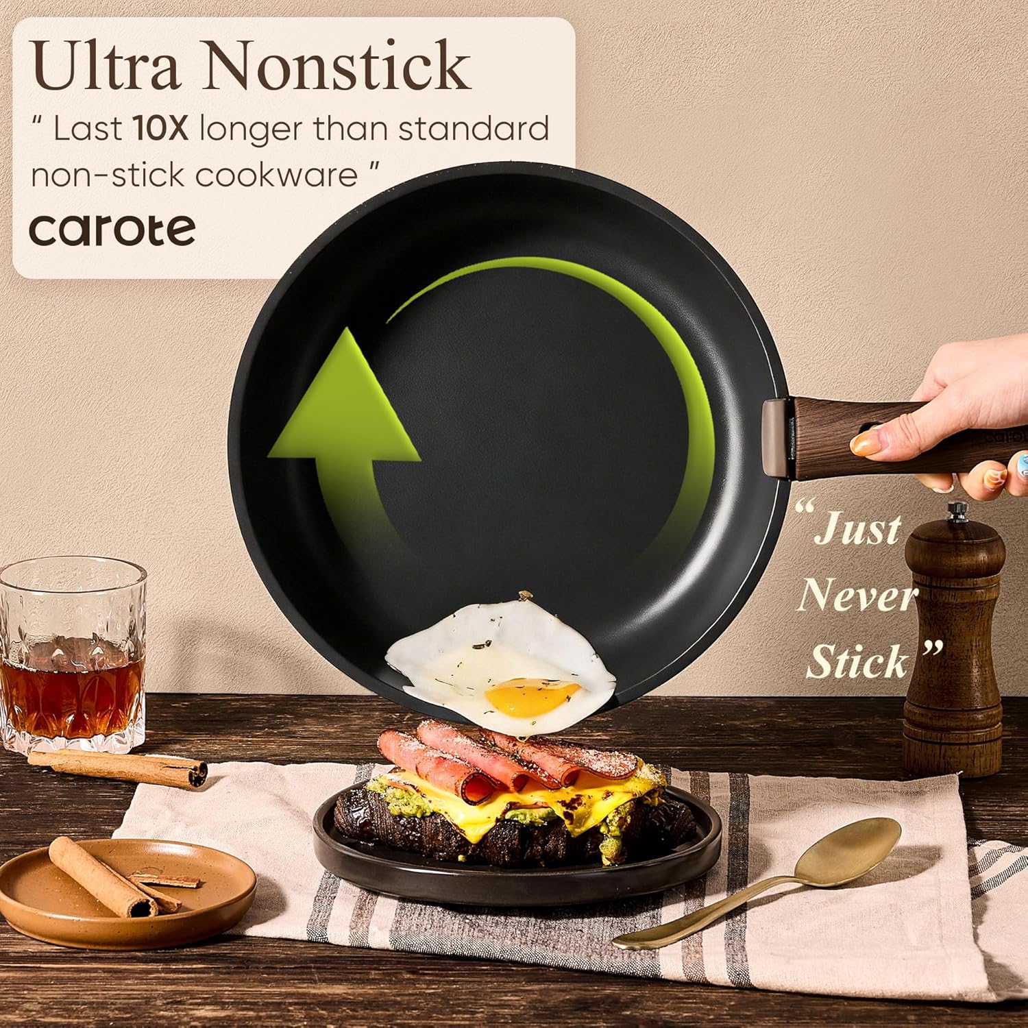 Nonstick Induction Cookware Set - 11-Piece Detachable Set