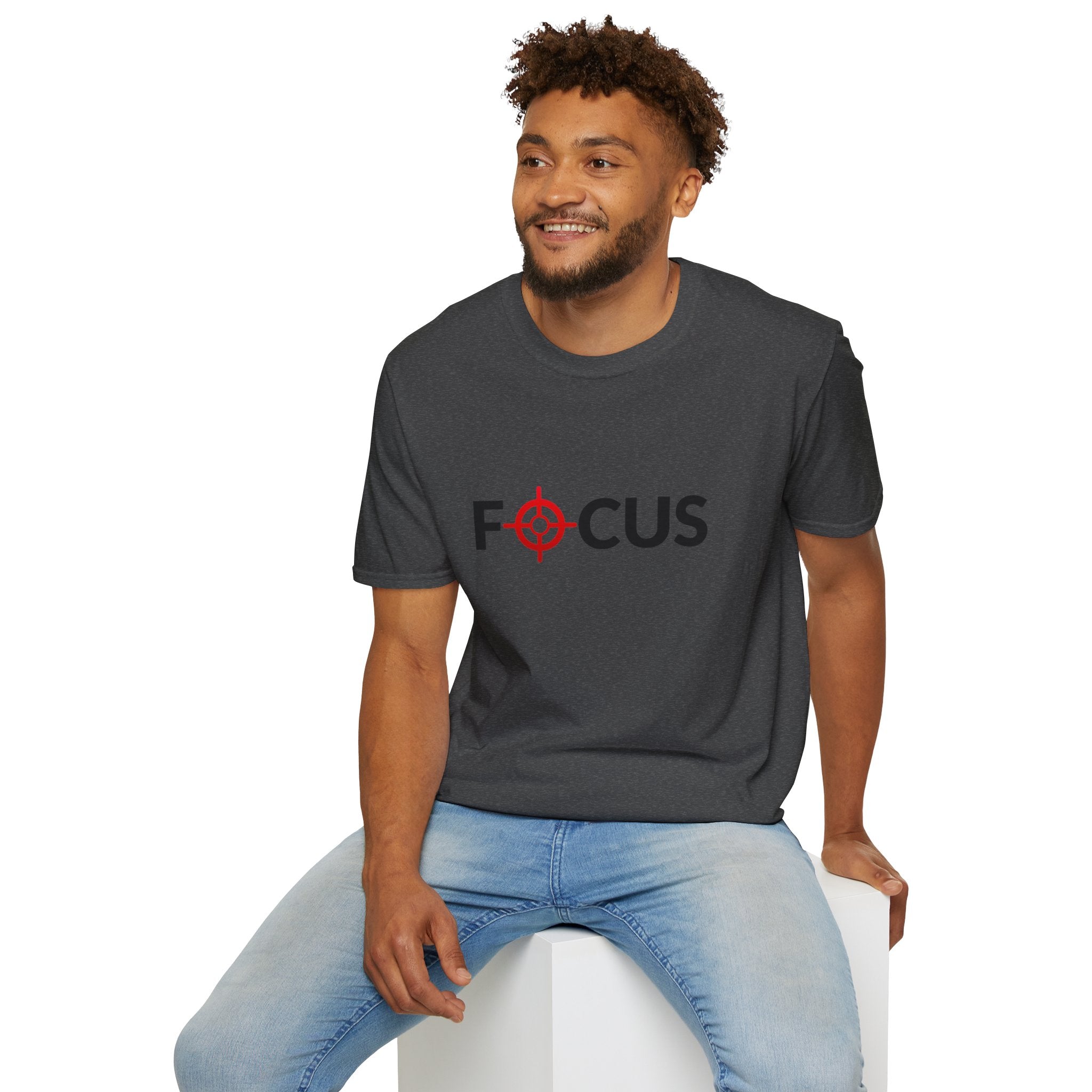 Focus Target Graphic T-Shirt - FOCUS with Red Crosshair Motivational Tee
