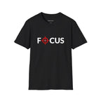 Focus Target Graphic T-Shirt - FOCUS with Red Crosshair Motivational Tee