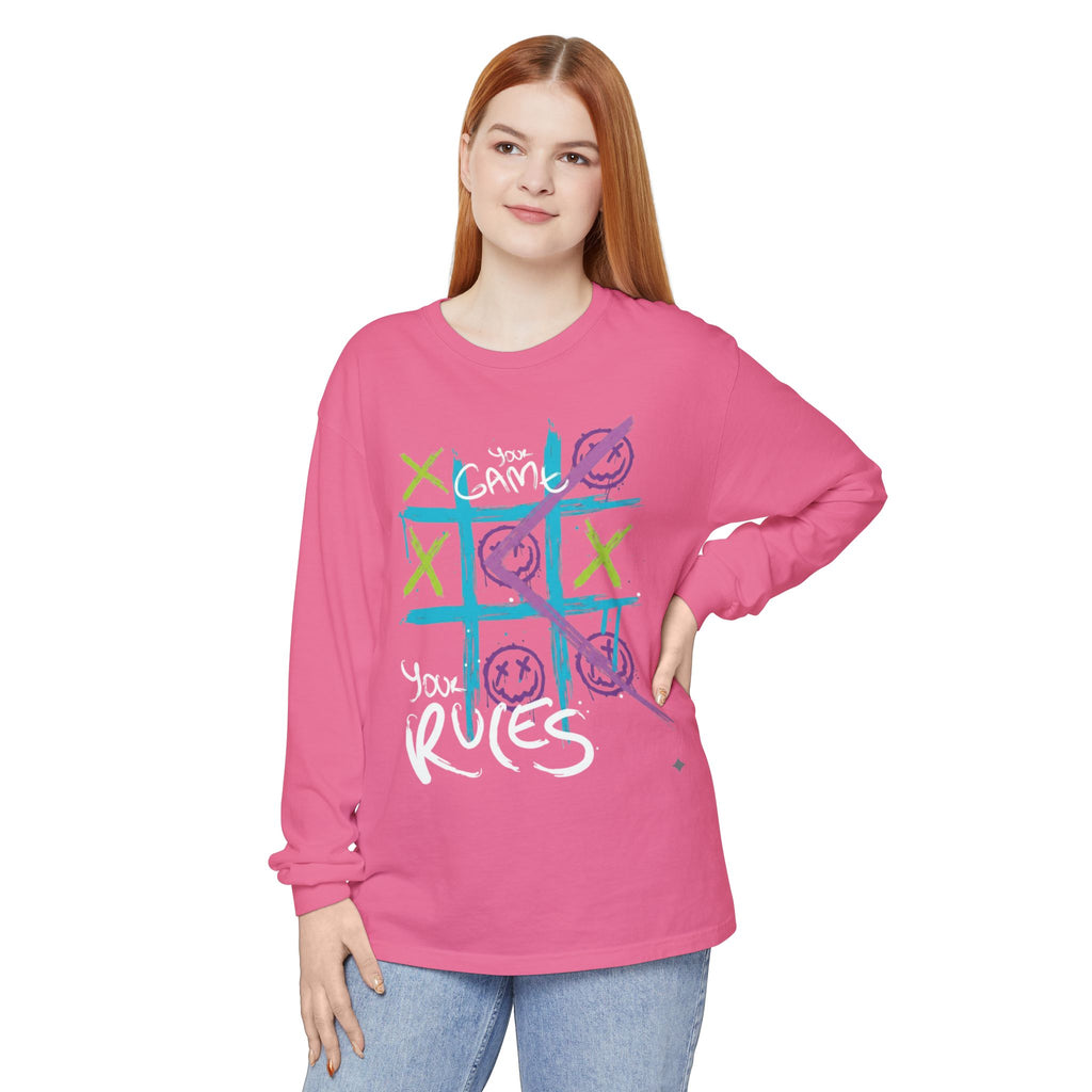 Game Over Graphic Sweatshirt for Women – Trendy Streetwear Casual Long Sleeve Shirt
