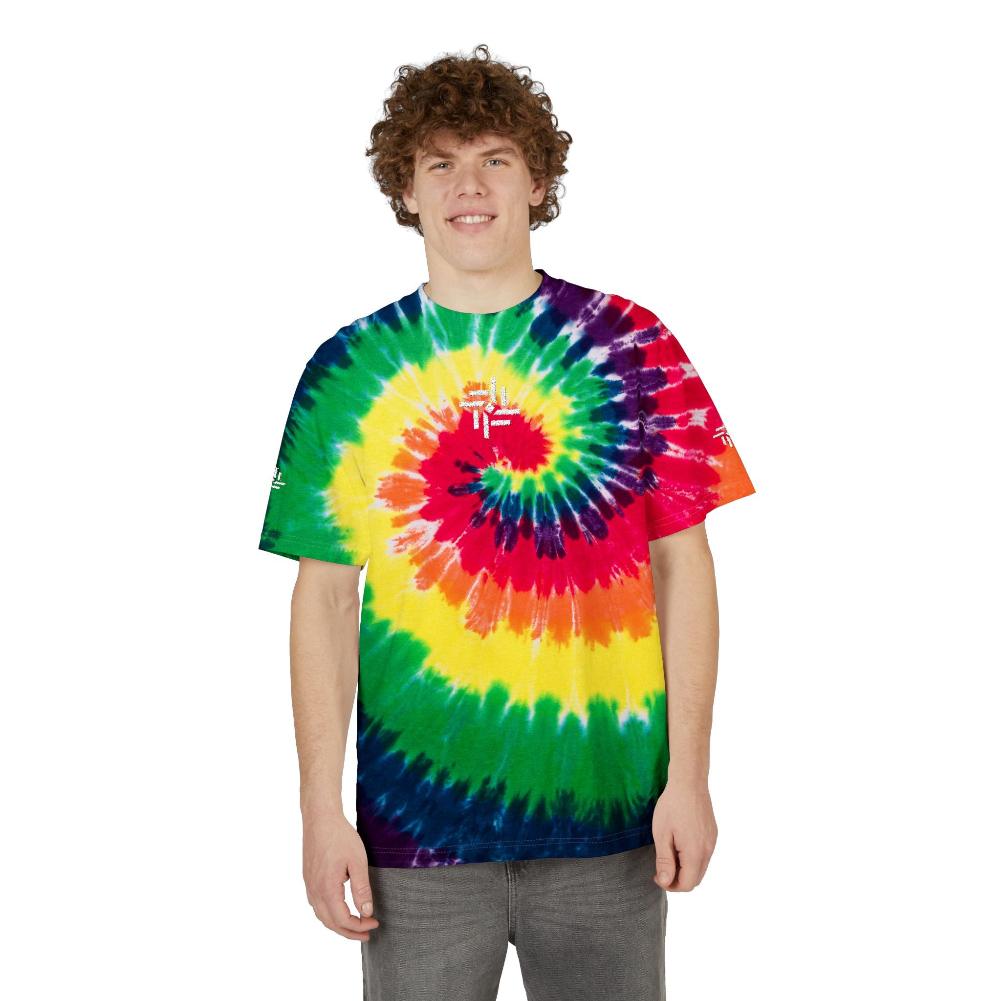 Trevizia Signature Oversized Unisex Tie Dye Tee - Embroidered Urban Streetwear Graphic T-Shirt