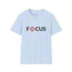 Focus Target Graphic T-Shirt - FOCUS with Red Crosshair Motivational Tee
