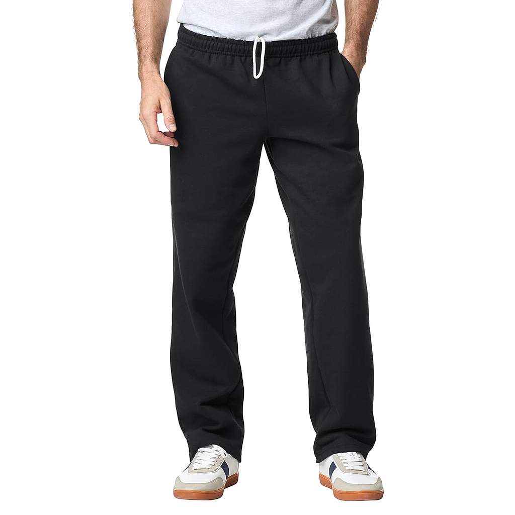 Unisex Fleece Open Bottom Sweatpants with Pockets - Heavy Blend Fabric