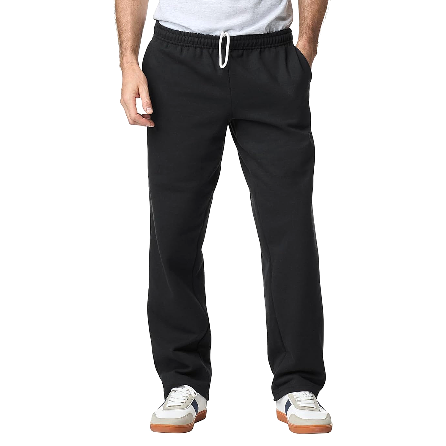 Unisex Fleece Open Bottom Sweatpants with Pockets - Heavy Blend Fabric