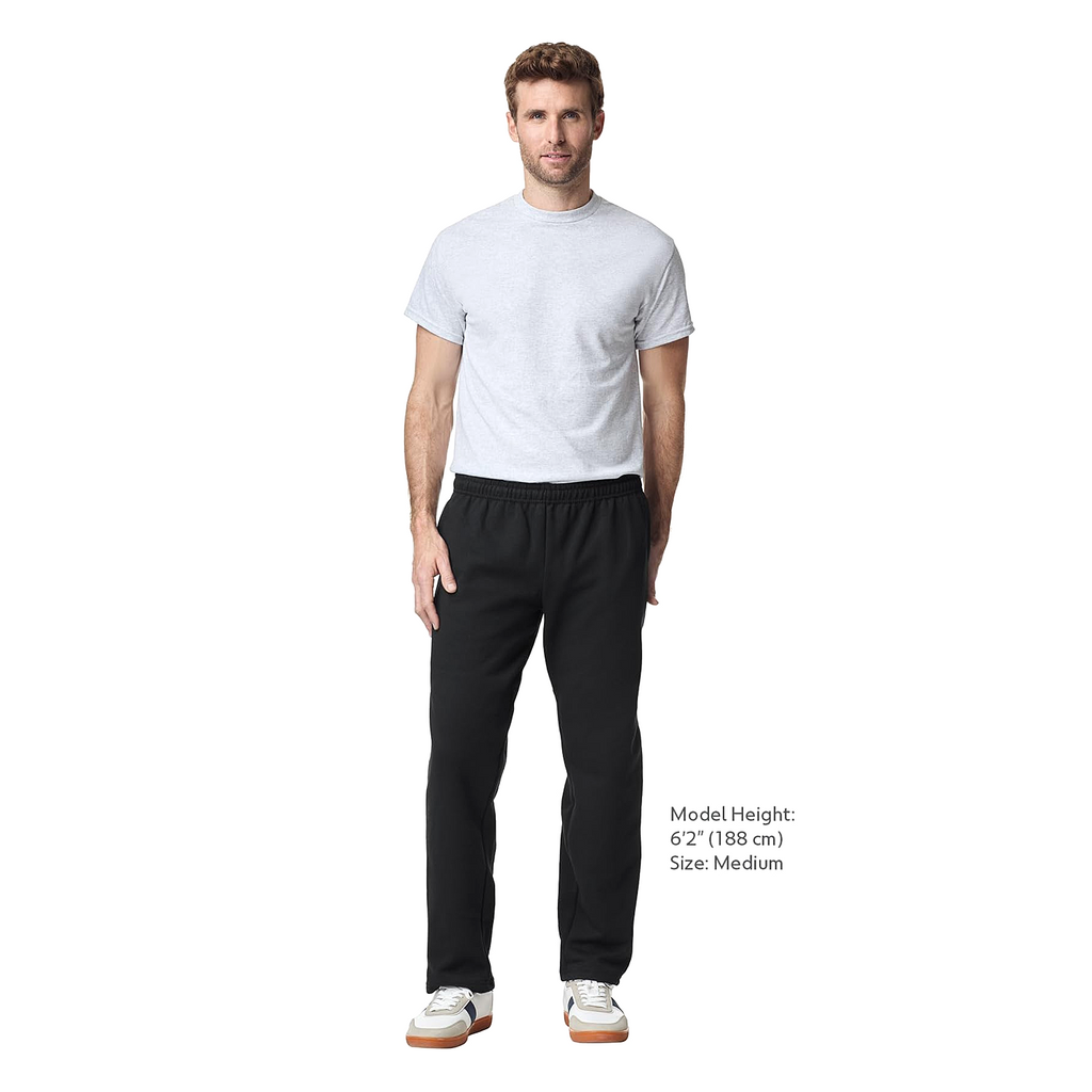 Unisex Fleece Open Bottom Sweatpants with Pockets - Heavy Blend Fabric