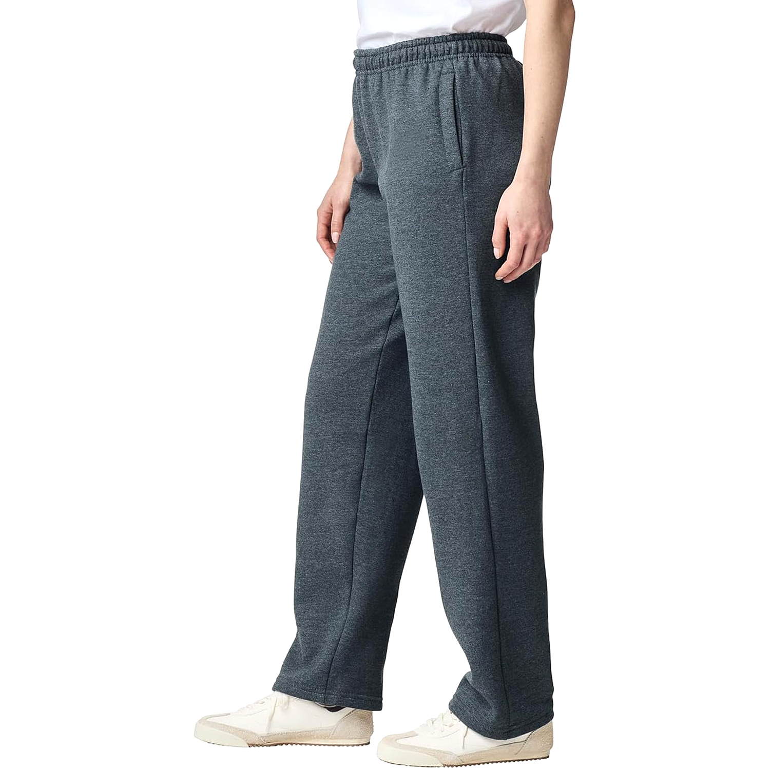 Unisex Fleece Open Bottom Sweatpants with Pockets - Heavy Blend Fabric