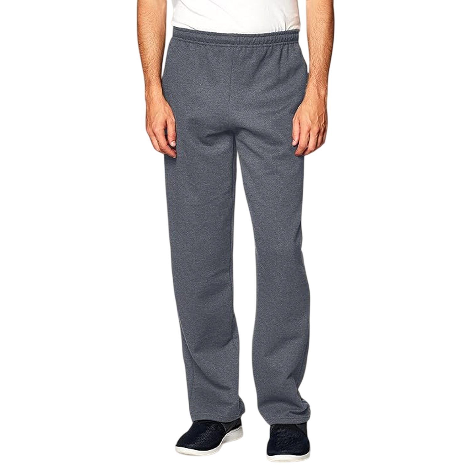 Unisex Fleece Open Bottom Sweatpants with Pockets - Heavy Blend Fabric