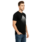 Modern Geometric Prism Gradient Art Short Sleeve Cotton Top Crewneck Casual Tee