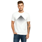 Modern Geometric Prism Gradient Art Short Sleeve Cotton Top Crewneck Casual Tee