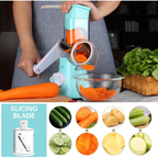 Rotary Cheese Grater & Vegetable Slicer with Strong Suction Base