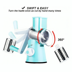 Rotary Cheese Grater & Vegetable Slicer with Strong Suction Base