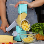 Rotary Cheese Grater & Vegetable Slicer with Strong Suction Base