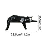 Geometric Cat Statue - Modern Minimalist Room Decor Figurine