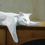 Geometric Cat Statue - Modern Minimalist Room Decor Figurine