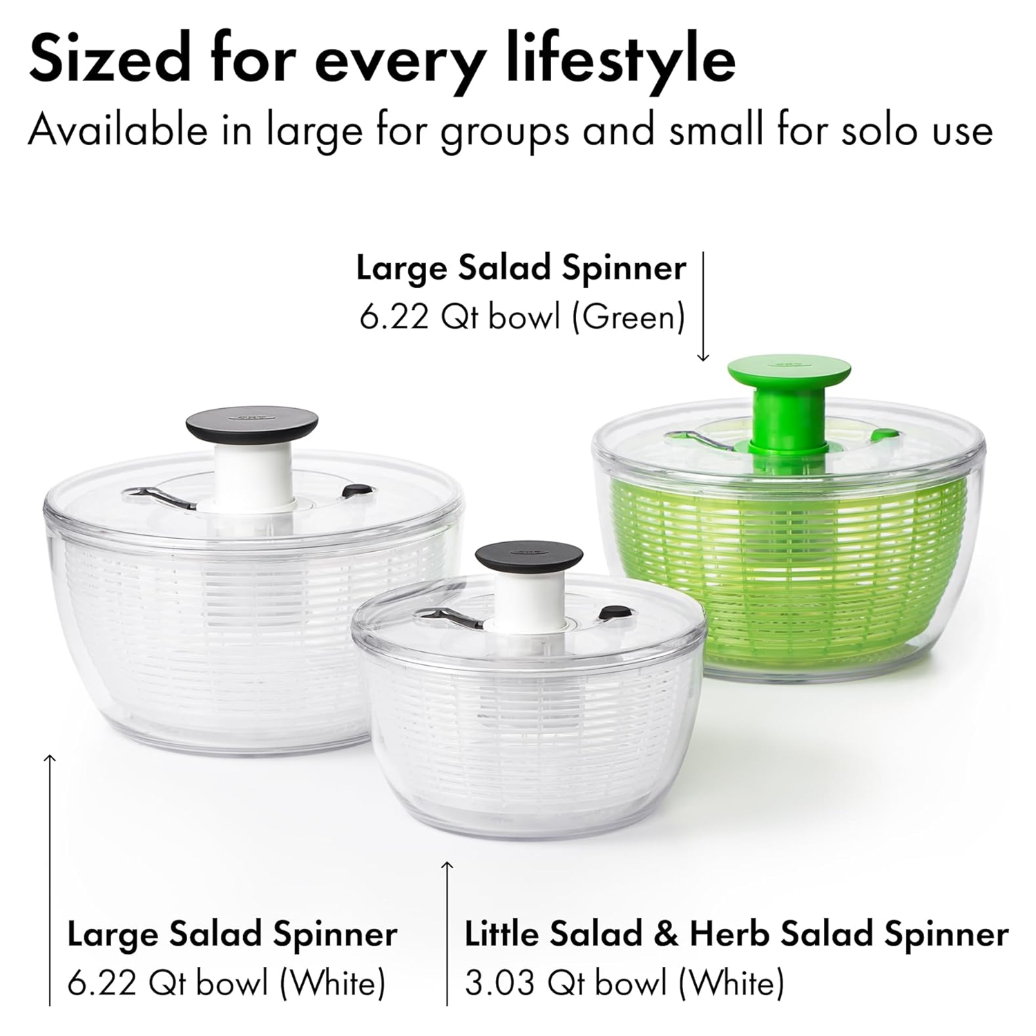 Salad Spinner with Patented Pump Mechanism & Brake - 6.22 Qt