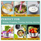 Multi-Size Stainless Steel Bowl Set - Airtight Food Storage & Mixing Solutions