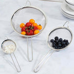 Set of 3 Fine Mesh Stainless Steel Strainers - Durable & Versatile
