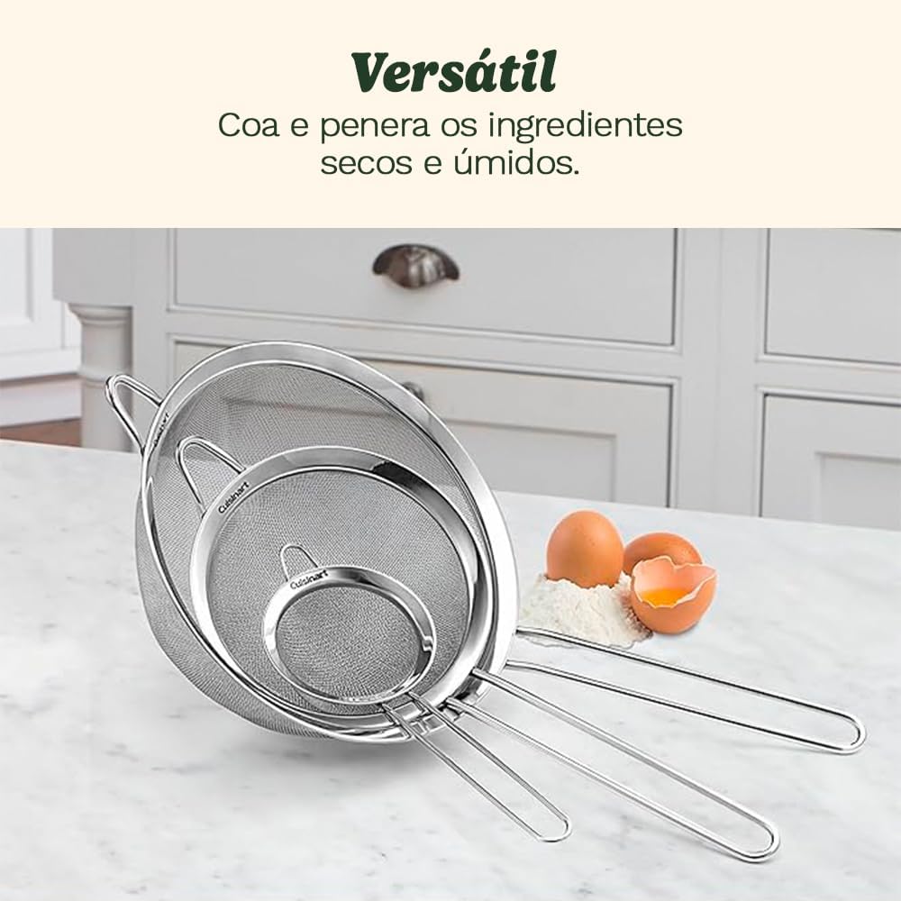 Set of 3 Fine Mesh Stainless Steel Strainers - Durable & Versatile
