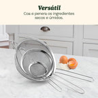 Set of 3 Fine Mesh Stainless Steel Strainers - Durable & Versatile