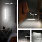 Pack of 3 LED Motion Sensor Under Cabinet Lights - Intelligent Magnetic Wardrobe Lights