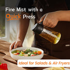 2 in 1 Olive Oil Sprayer & Dispenser - 16oz Glass Bottle for Cooking