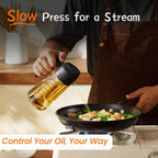2 in 1 Olive Oil Sprayer & Dispenser - 16oz Glass Bottle for Cooking