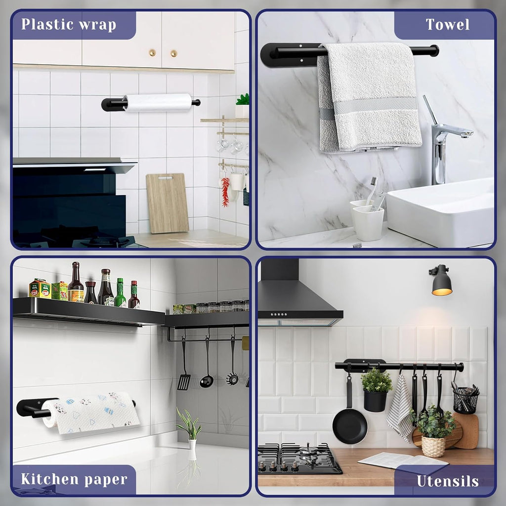 Stainless Steel Paper Towel Rack - Self-Adhesive & Wall Mounted Holder