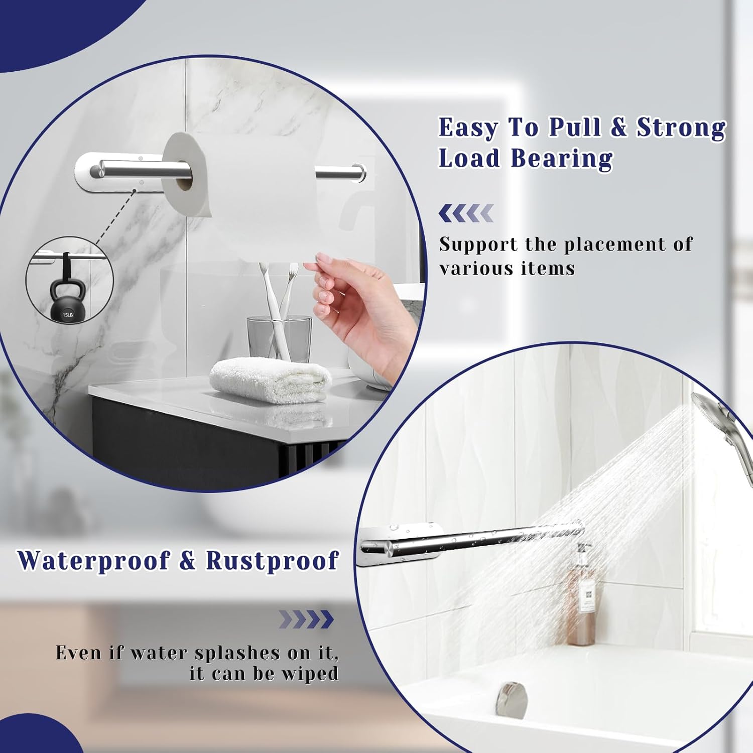 Stainless Steel Paper Towel Rack - Self-Adhesive & Wall Mounted Holder