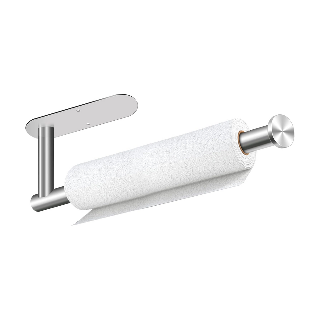 Stainless Steel Paper Towel Rack - Self-Adhesive & Wall Mounted Holder