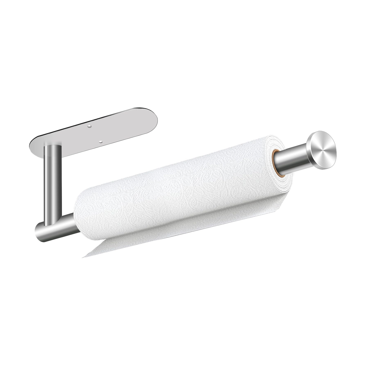 Stainless Steel Paper Towel Rack - Self-Adhesive & Wall Mounted Holder