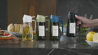 2 in 1 Olive Oil Sprayer & Dispenser - 16oz Glass Bottle for Cooking