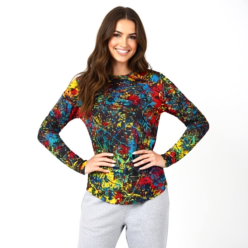Abstract Paint Splatter Unisex Full Print Long Sleeve T Shirt